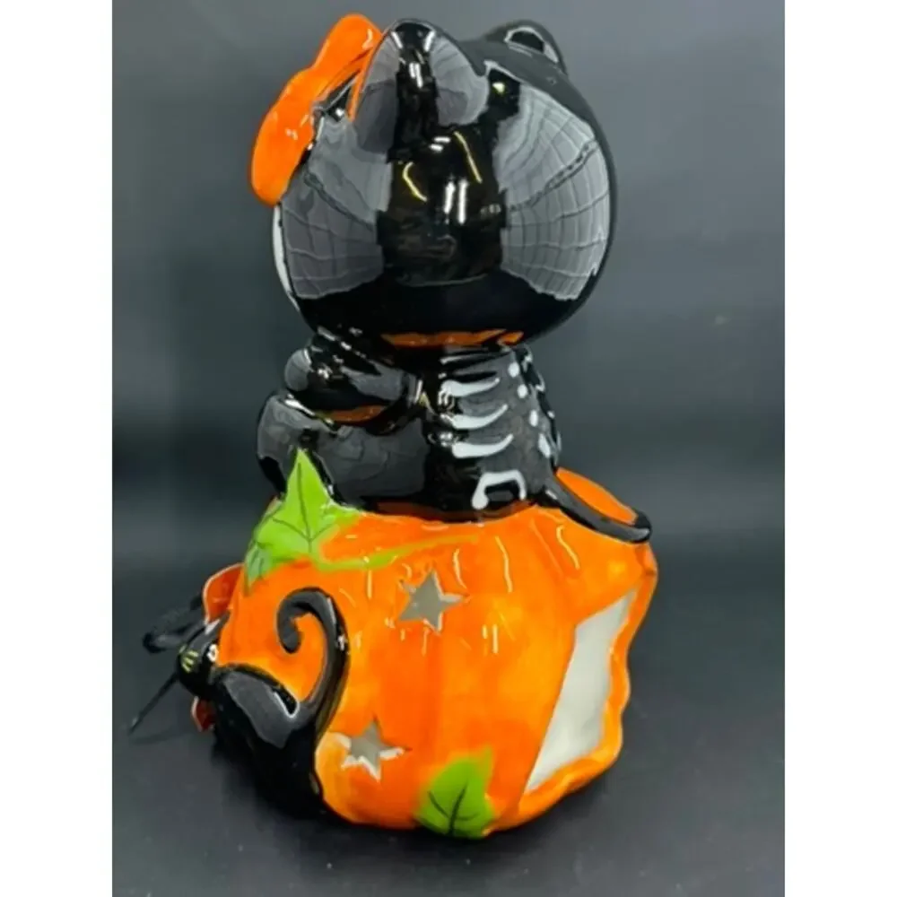 Hello Kitty T-Light Holder Black Cat, Orange‎ Pumpkin, Cat Costume
